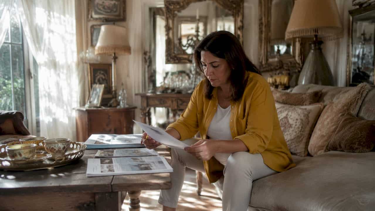 Buyer reviewing estate sale real estate contract