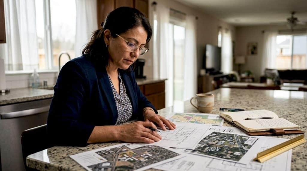 Urban planner reviewing infrastructure plans
