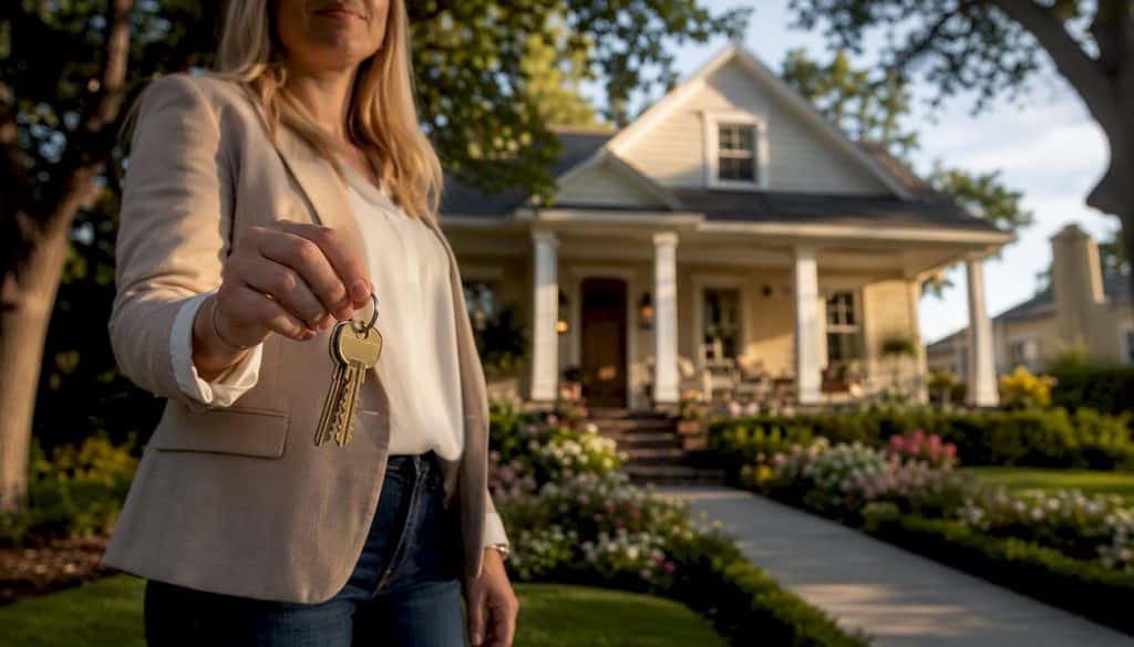 Home keys in front of a North Dallas house